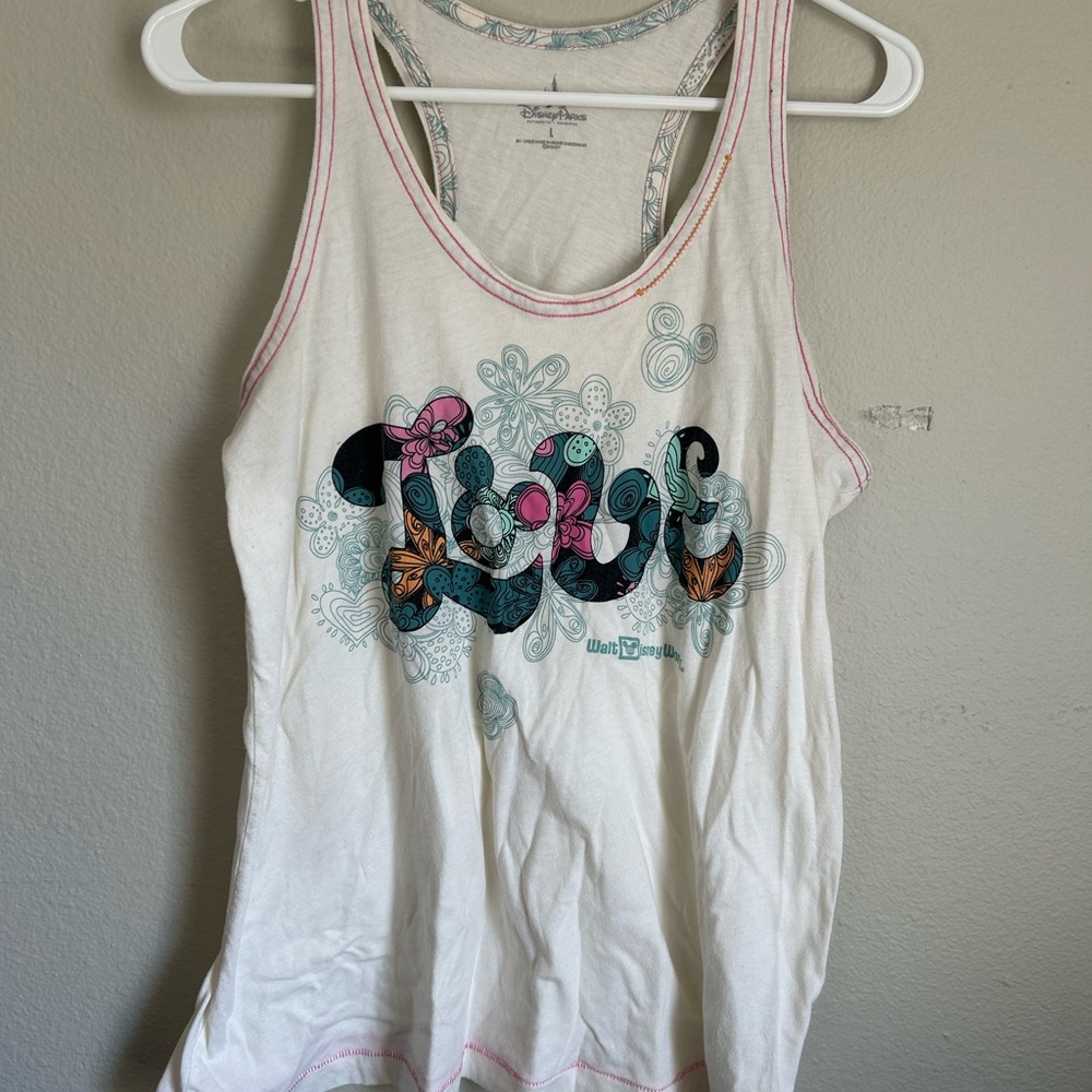 White LOVE Disney Parks Tank Top size Large